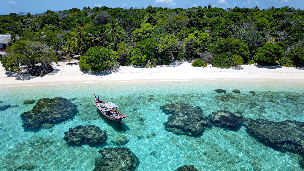 Crystal-clear waters of the Kerama Islands off the coast of Okinawa
